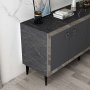 HANAH HOME Komoda Poli Black Marble Anthracite Silver - slika 4
