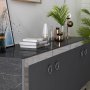 HANAH HOME Komoda Poli Black Marble Anthracite Silver - slika 5