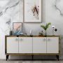 HANAH HOME Komoda Poli Black Marble White Gold - slika 1