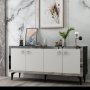 HANAH HOME Komoda Poli Black Marble White Silver - slika 3