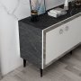 HANAH HOME Komoda Poli Black Marble White Silver - slika 5