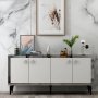 HANAH HOME Komoda Poli Black Marble White Silver - slika 1