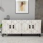 HANAH HOME Komoda Cross KB150 Anthracite Ephesus Marble - slika 1