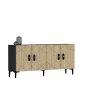 HANAH HOME Komoda Cross KB150 Anthracite Sapphire Oak - slika 3