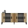 HANAH HOME Komoda Cross KB150 Anthracite Sapphire Oak - slika 4
