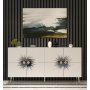 HANAH HOME Komoda Nida KB150 White Silver - slika 1