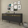 HANAH HOME Komoda Hayat KB150 Anthracite Gold - slika 2