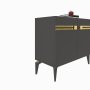 HANAH HOME Komoda Hayat KB150 Anthracite Gold - slika 4