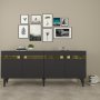 HANAH HOME Komoda Hayat KB150 Anthracite Gold - slika 1