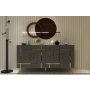 HANAH HOME Komoda Line KB150 Anthracite Gold - slika 2