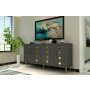 HANAH HOME Komoda Dome KB150 Anthracite Gold - slika 2