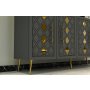 HANAH HOME Komoda Dome KB150 Anthracite Gold - slika 3