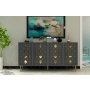 HANAH HOME Komoda Dome KB150 Anthracite Gold - slika 1