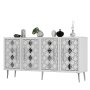 HANAH HOME Komoda Dome KB150 White Silver - slika 4