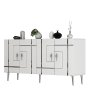 HANAH HOME Komoda Line KB150 White Silver - slika 4