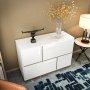 HANAH HOME Komoda Mares White Grey - slika 3