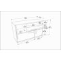 HANAH HOME Komoda Mares White Grey - slika 5