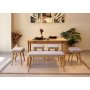HANAH HOME Vina Mini 06 0701 Oak Soho Grey set stola stolica i klupe - slika 1