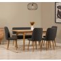 HANAH HOME Vina Atlantic Pine Anthracite set : sto , stolice i klupa - slika 2