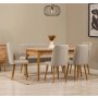 HANAH HOME Vina Atlantic Pine Cream set : sto, stolice i klupa - slika 1