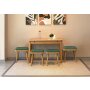 HANAH HOME Vina Mini 06 1070 Oak Green set : sto, stolice i klupa - slika 2