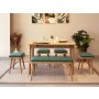 HANAH HOME Vina Mini 06 1070 Oak Green set : sto, stolice i klupa - slika 1