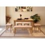 HANAH HOME Vina Mini 06 0900 Oak Stone set : sto, stolice i klupa - slika 1