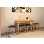 HANAH HOME Vina Mini 06 1048 Oak Dark Blue set : sto, stolice i klupa - slika 3