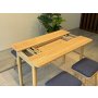 HANAH HOME Vina Mini 06 1048 Oak Dark Blue set : sto, stolice i klupa - slika 5