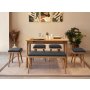 HANAH HOME Vina Mini 06 1053 Oak Anthracite set : sto, stolice i klupa - slika 1