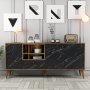 HANAH HOME Komoda Napoli Black Marble - slika 1