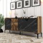 HANAH HOME Komoda Venedik Walnut Black Marble - slika 2