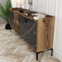 HANAH HOME Komoda Venedik Walnut Black Marble - slika 4