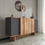 HANAH HOME Komoda Diana Anthracite Walnut - slika 3