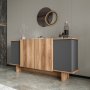 HANAH HOME Komoda Diana Anthracite Walnut - slika 4