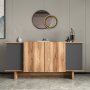 HANAH HOME Komoda Diana Anthracite Walnut - slika 1