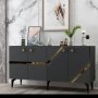 HANAH HOME Komoda Iris Anthracite Gold - slika 2