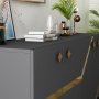HANAH HOME Komoda Iris Anthracite Gold - slika 4
