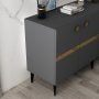 HANAH HOME Komoda Iris Anthracite Gold - slika 5