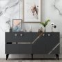 HANAH HOME Komoda Iris Anthracite Silver - slika 1