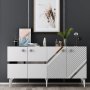 HANAH HOME Komoda Iris White Silver - slika 1