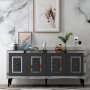 HANAH HOME Komoda Karya Anthracite Silver - slika 1