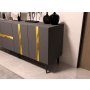HANAH HOME Komoda Vania Anthracite Gold - slika 3