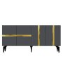 HANAH HOME Komoda Vania Anthracite Gold - slika 4