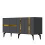 HANAH HOME Komoda Vania Anthracite Gold - slika 5
