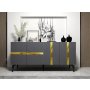 HANAH HOME Komoda Vania Anthracite Gold - slika 1