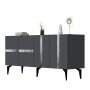 HANAH HOME Komoda Vania Anthracite Silver - slika 5