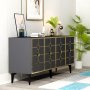 HANAH HOME Komoda Cagla Anthracite Gold - slika 3