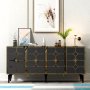 HANAH HOME Komoda Cagla Anthracite Gold - slika 1
