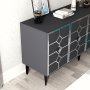 HANAH HOME Komoda Cagla Anthracite Silver - slika 5
